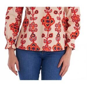 NEW CK BRADLEY aspen long sleeve blouse in serendipity praline